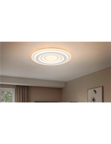 Luminária de teto COSTA LED com vários círculos, 48 cm de diâmetro, 50 W, 5850 lm, regulável, 2700-6500 K, IP20