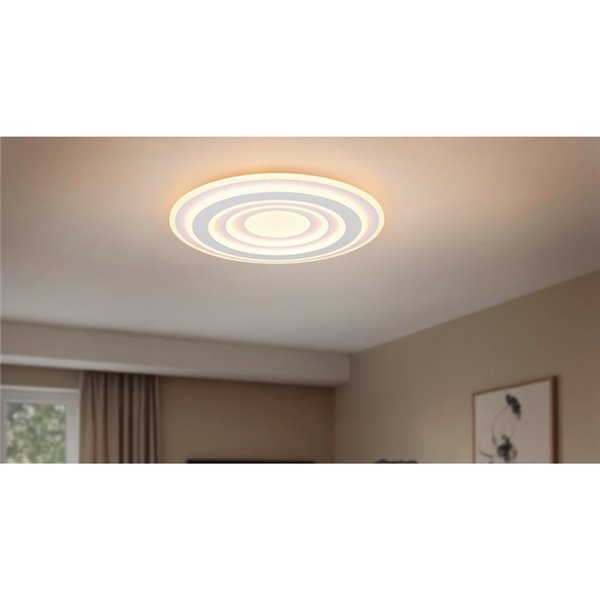 Luminária de teto COSTA LED com vários círculos, 48 cm de diâmetro, 50 W, 5850 lm, regulável, 2700-6500 K, IP20