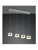 Lámpara de techo 4 luces LED DIOS 80W 4x 800lm, 2300+3000+4000K, altura ajustable IP20