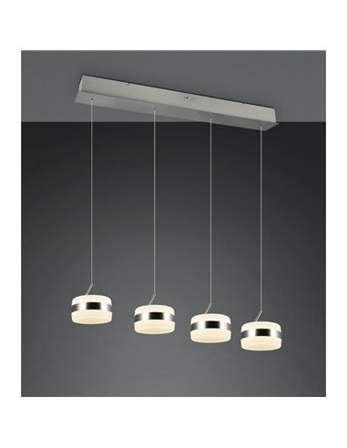 Lámpara de techo 4 luces LED DIOS 80W 4x 800lm, 2300+3000+4000K, altura ajustable IP20