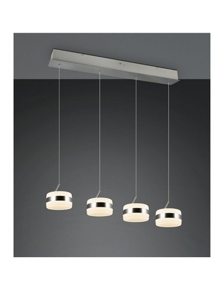Lámpara de techo 4 luces LED DIOS 80W 4x 800lm, 2300+3000+4000K, altura ajustable IP20