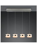 Lámpara de techo 4 luces LED DIOS 80W 4x 800lm, 2300+3000+4000K, altura ajustable IP20