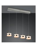 Lámpara de techo 4 luces LED DIOS 80W 4x 800lm, 2300+3000+4000K, altura ajustable IP20