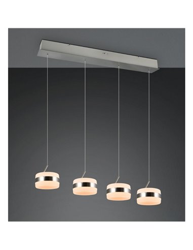 Lámpara de techo 4 luces LED DIOS 80W 4x 800lm, 2300+3000+4000K, altura ajustable IP20