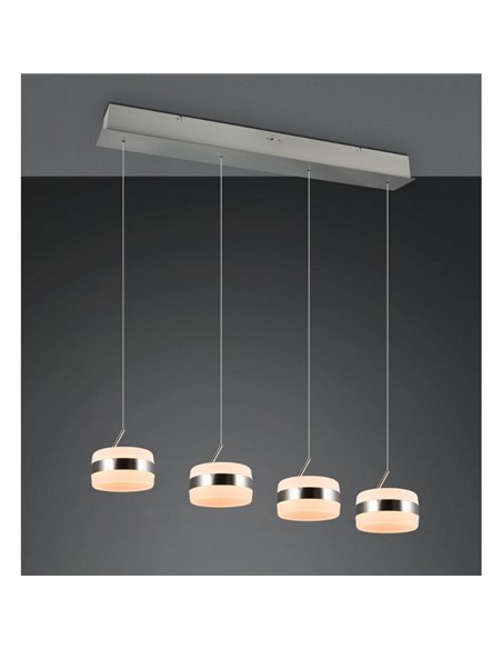 Lámpara de techo 4 luces LED DIOS 80W 4x 800lm, 2300+3000+4000K, altura ajustable IP20
