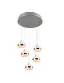 Lámpara de techo con plafón 5 luces LED DIOS 800lm, regulable 2300+3000+4000K IP20