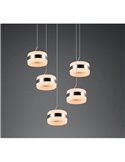 Lámpara de techo con plafón 5 luces LED DIOS 800lm, regulable 2300+3000+4000K IP20