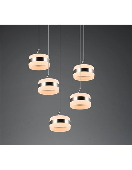 Lámpara de techo con plafón 5 luces LED DIOS 800lm, regulable 2300+3000+4000K IP20