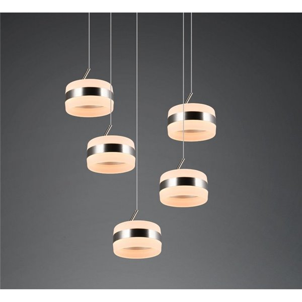Lámpara de techo con plafón 5 luces LED DIOS 800lm, regulable 2300+3000+4000K IP20