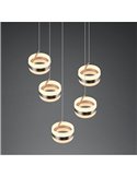 Lámpara de techo con plafón 5 luces LED DIOS 800lm, regulable 2300+3000+4000K IP20