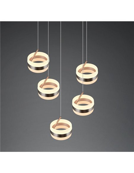 Lámpara de techo con plafón 5 luces LED DIOS 800lm, regulable 2300+3000+4000K IP20