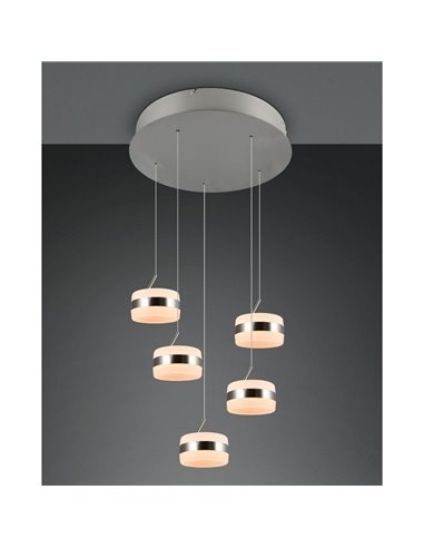 Lámpara de techo con plafón 5 luces LED DIOS 800lm, regulable 2300+3000+4000K IP20