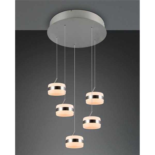 Lámpara de techo con plafón 5 luces LED DIOS 800lm, regulable 2300+3000+4000K IP20