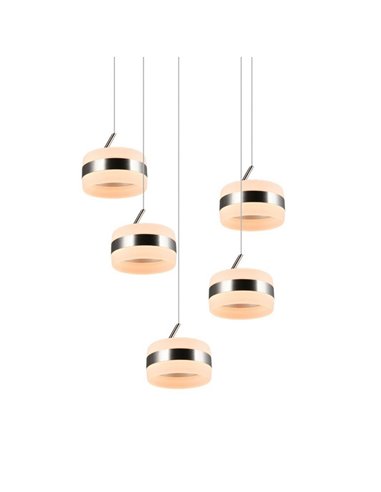 Lámpara de techo con plafón 5 luces LED DIOS 800lm, regulable 2300+3000+4000K IP20