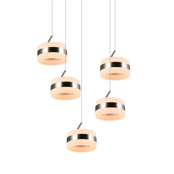 Lámpara de techo con plafón 5 luces LED DIOS 800lm, regulable 2300+3000+4000K IP20