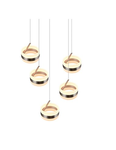 Lámpara de techo con plafón 5 luces LED DIOS 800lm, regulable 2300+3000+4000K IP20