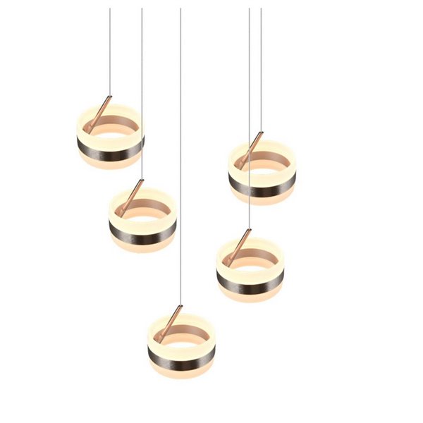 Lámpara de techo con plafón 5 luces LED DIOS 800lm, regulable 2300+3000+4000K IP20