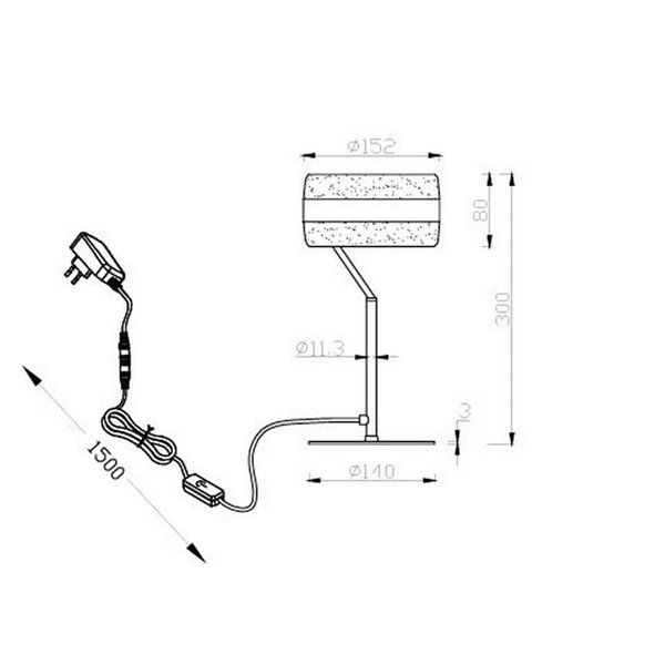 Luminária de mesa LED DIOS 8W 950lm, regulável com sensor de toque 2300+3000+4000K IP20