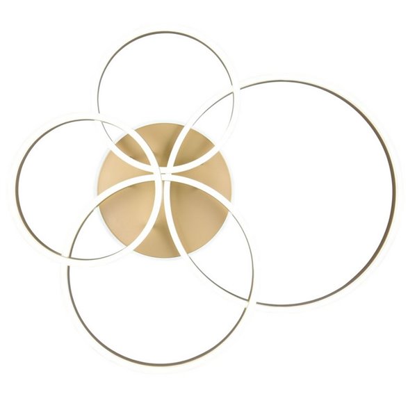 Plafonnier doré DRAKE avec plusieurs cercles 50W 5850lm, dimmable 2700 - 6500K 80x70cm IP20