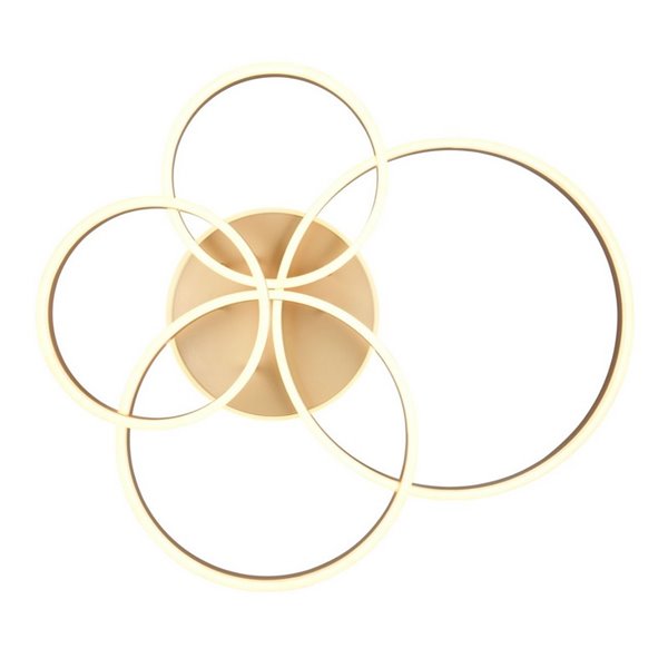 Plafonnier doré DRAKE avec plusieurs cercles 50W 5850lm, dimmable 2700 - 6500K 80x70cm IP20