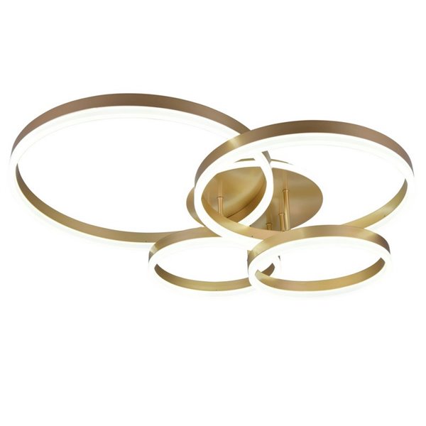 Plafonnier doré DRAKE avec plusieurs cercles 50W 5850lm, dimmable 2700 - 6500K 80x70cm IP20