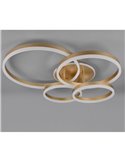 Plafonnier doré DRAKE avec plusieurs cercles 50W 5850lm, dimmable 2700 - 6500K 80x70cm IP20