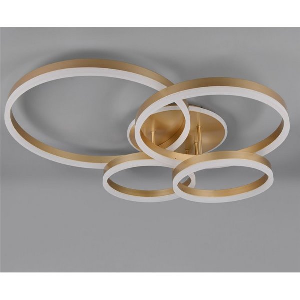 Plafón de techo DRAKE dorado varios círculos 50W 5850lm, regulable 2700 - 6500K 80x70cm IP20