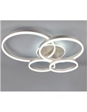 Plafonnier DRAKE nickel avec différents cercles 50W 5850lm, dimmable 2700 - 6500K 80x70cm IP20