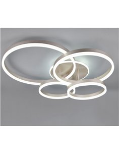 Plafón de techo DRAKE níquel varios círculos 50W 5850lm, regulable 2700 - 6500K 80x70cm IP20 2