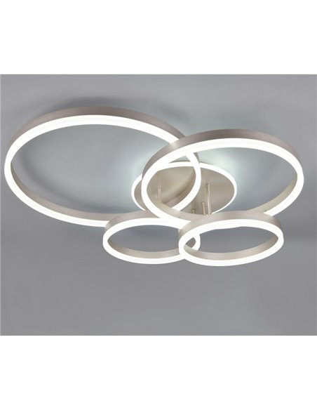 Plafonnier DRAKE nickel avec différents cercles 50W 5850lm, dimmable 2700 - 6500K 80x70cm IP20