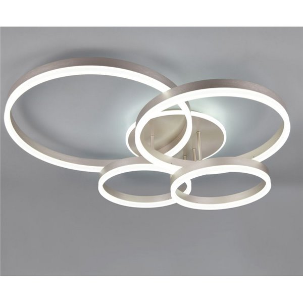 Plafonnier DRAKE nickel avec différents cercles 50W 5850lm, dimmable 2700 - 6500K 80x70cm IP20