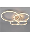 Plafonnier DRAKE nickel avec différents cercles 50W 5850lm, dimmable 2700 - 6500K 80x70cm IP20