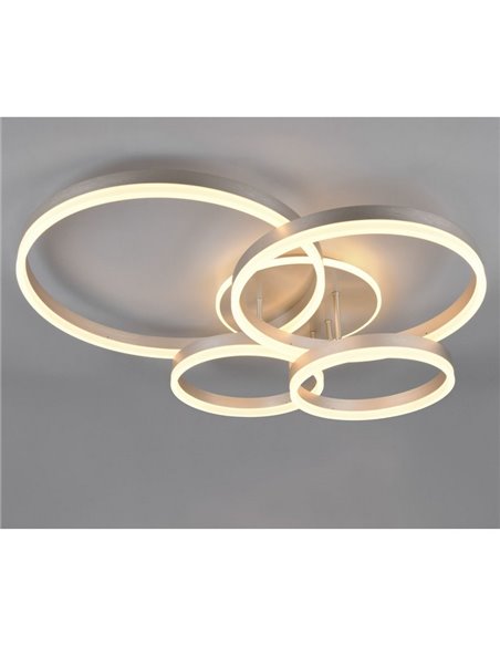Plafonnier DRAKE nickel avec différents cercles 50W 5850lm, dimmable 2700 - 6500K 80x70cm IP20