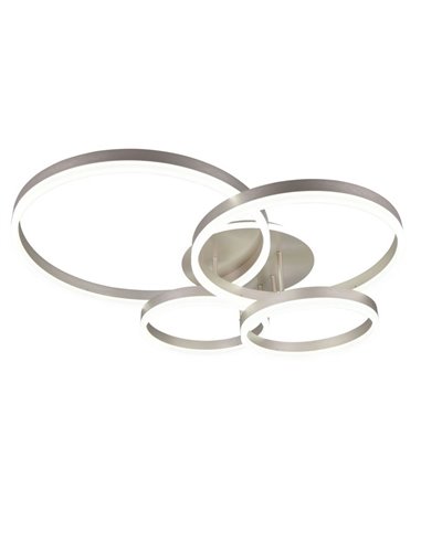 Plafonnier DRAKE nickel avec différents cercles 50W 5850lm, dimmable 2700 - 6500K 80x70cm IP20