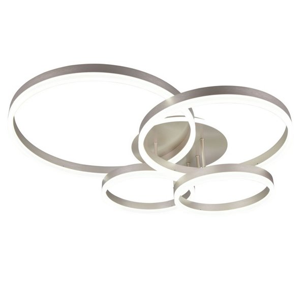 Plafonnier DRAKE nickel avec différents cercles 50W 5850lm, dimmable 2700 - 6500K 80x70cm IP20