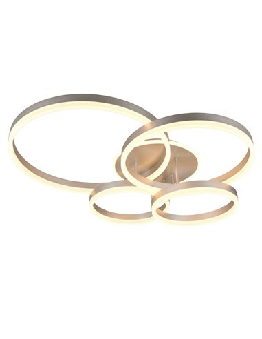 Plafonnier DRAKE nickel avec différents cercles 50W 5850lm, dimmable 2700 - 6500K 80x70cm IP20