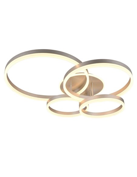 Plafonnier DRAKE nickel avec différents cercles 50W 5850lm, dimmable 2700 - 6500K 80x70cm IP20