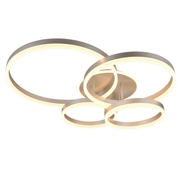 Plafonnier DRAKE nickel avec différents cercles 50W 5850lm, dimmable 2700 - 6500K 80x70cm IP20