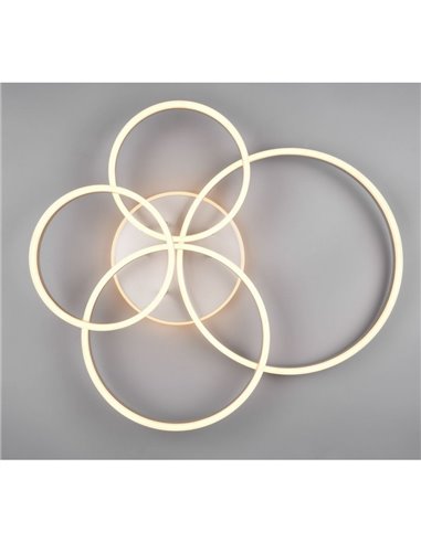 Plafón de techo DRAKE níquel varios círculos 50W 5850lm, regulable 2700 - 6500K 80x70cm IP20