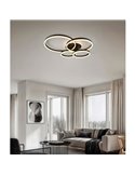 Plafón de techo DRAKE varios círculos 50W 5850lm, regulable 2700 - 6500K 80x70cm IP20 Negro
