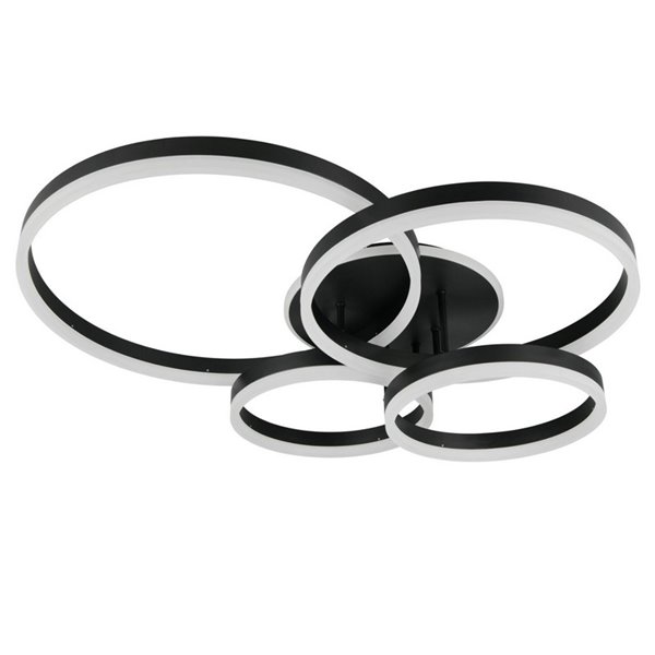 Plafón de techo DRAKE varios círculos 50W 5850lm, regulable 2700 - 6500K 80x70cm IP20 Negro