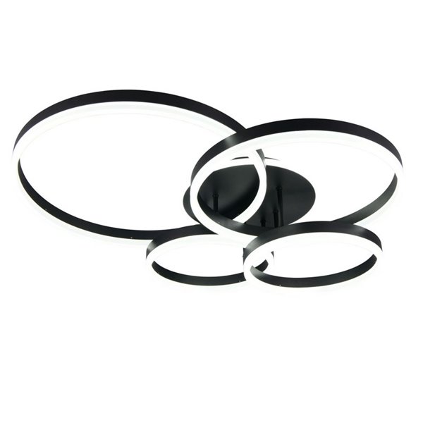 Plafón de techo DRAKE varios círculos 50W 5850lm, regulable 2700 - 6500K 80x70cm IP20 Negro