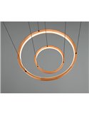 Lámpara de techo LYNWOOD 2 luces, 60cm diámetro, altura ajustable 37W 4300lm, luz cálida 3000K IP20