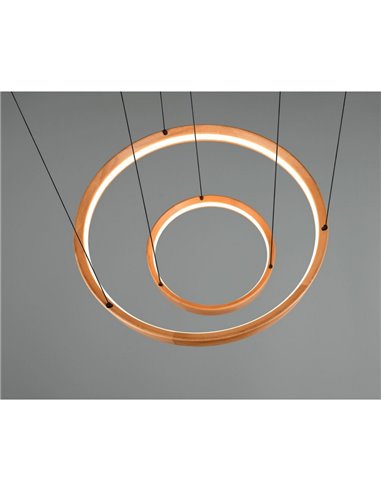 Lámpara de techo LYNWOOD 2 luces, 60cm diámetro, altura ajustable 37W 4300lm, luz cálida 3000K IP20