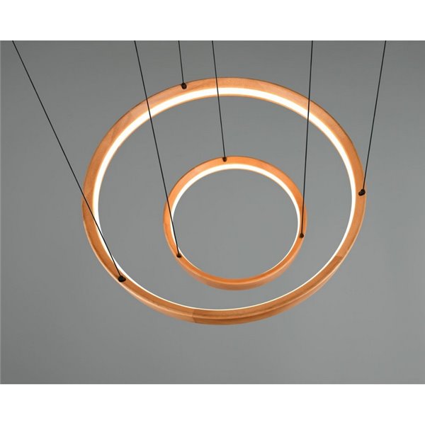 Lámpara de techo LYNWOOD 2 luces, 60cm diámetro, altura ajustable 37W 4300lm, luz cálida 3000K IP20