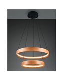 Lámpara de techo LYNWOOD 2 luces, 60cm diámetro, altura ajustable 37W 4300lm, luz cálida 3000K IP20