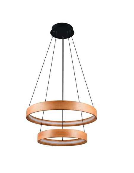 Lámpara de techo LYNWOOD 2 luces, 60cm diámetro, altura ajustable 37W 4300lm, luz cálida 3000K IP20
