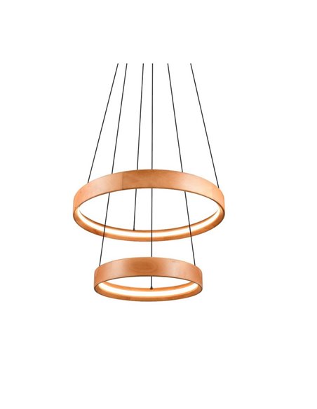 Lámpara de techo LYNWOOD 2 luces, 60cm diámetro, altura ajustable 37W 4300lm, luz cálida 3000K IP20