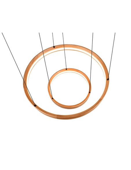 Lámpara de techo LYNWOOD 2 luces, 60cm diámetro, altura ajustable 37W 4300lm, luz cálida 3000K IP20