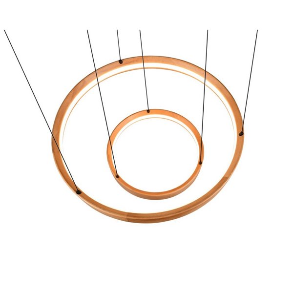 Lámpara de techo LYNWOOD 2 luces, 60cm diámetro, altura ajustable 37W 4300lm, luz cálida 3000K IP20